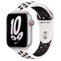 Apple Bracelet Nike Sport Apple Watch Series 1 t/m 11 / SE / Ultra (44/45/46/49 mm) - Taille S/M/L - Pure Platinum / Black