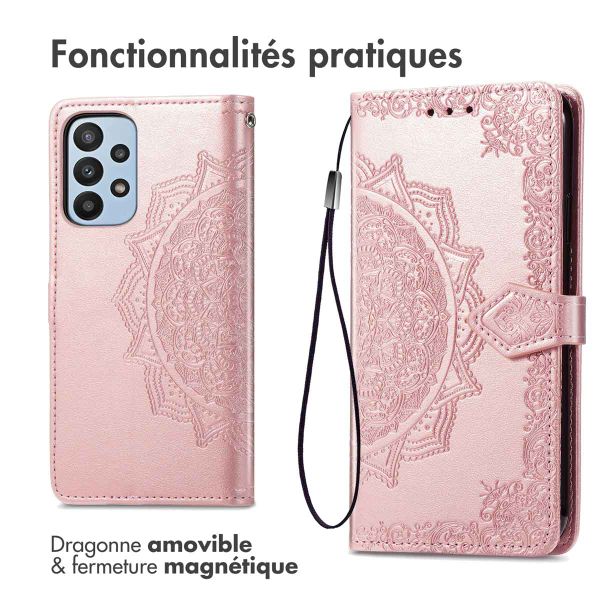 imoshion Etui de télephone Mandala Samsung Galaxy A23 (5G) - Rose Doré