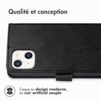 imoshion Étui de télephone portefeuille de luxe Apple iPhone 13 Mini - Noir