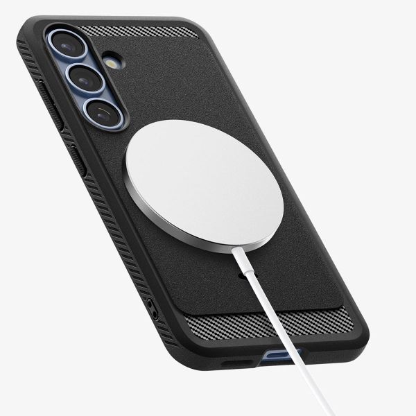 Spigen Coque Rugged Armor MagSafe Samsung Galaxy S25 - Matte Black