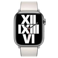 Apple Bracelet Leather Band Modern Buckle Apple Watch | 38/40/41/42 mm - Taille L - Chalk