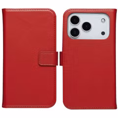 Selencia Étui portefeuille en cuir véritable Apple iPhone 18 Pro Max / 17 Pro Max - Rouge