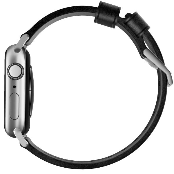 Nomad Bracelet moderne en cuir Apple Watch | 44/45/46/49 mm - Black / Silver