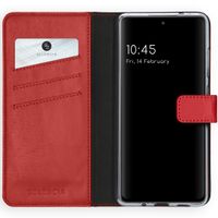 Selencia Étui portefeuille en cuir véritable Samsung Galaxy S20 FE - Rouge