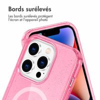 imoshion Coque Pailletée avec MagSafe Apple iPhone 14 Pro Max - Paillettes Rose