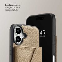 Selencia Coque de télephone Sera avec cordon et porte-cartes enveloppe Apple iPhone 16 - Taupe