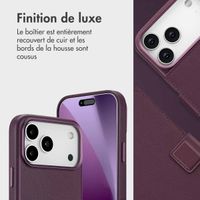 Accezz Étui de télephone portefeuille en cuir 2-en-1 avec MagSafe Apple iPhone 17 Pro Max - Heath Purple