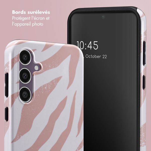 Selencia Coque arrière Vivid Samsung Galaxy S23 FE - Colorful Zebra Old Pink