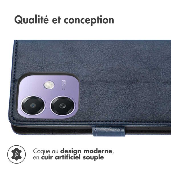imoshion Étui de télephone portefeuille de luxe Oppo A40 (4G) / Oppo A40M (4G) / Oppo A60 (5G) - Bleu foncé