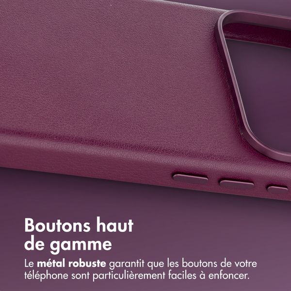 Accezz Coque arrière en cuir avec MagSafe Apple iPhone 18 Pro / 17 Pro - Heath Purple