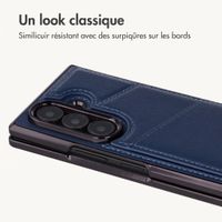 imoshion Étui arrière MagSafe en cuir synthétique avec porte-cartes Samsung Galaxy Z Fold 8 Ultra - Bleu foncé