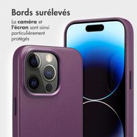 Accezz Étui de télephone portefeuille en cuir 2-en-1 avec MagSafe Apple iPhone 14 Pro - Heath Purple