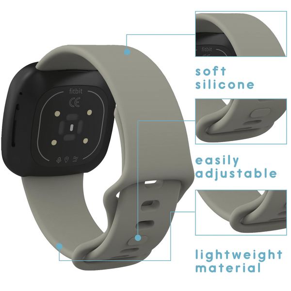 imoshion Bracelet silicone multipack Fitbit Versa 4 / 3 / Sense (2) - Noir / Gris