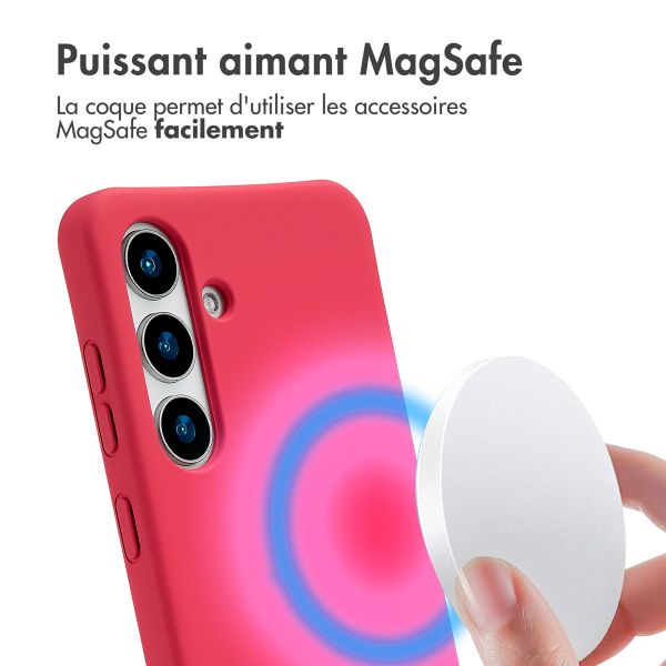 imoshion Coque arrière Color avec cordon amovible et MagSafe Samsung Galaxy S25 / S24 - Red Raspberry
