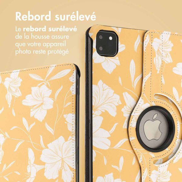 imoshion Coque tablette Design rotatif à 360° Apple iPad Pro 11 (2025) M5 / (2024) M4 - Yellow Flowers