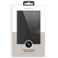 Selencia Étui portefeuille en cuir véritable Samsung Galaxy A51 - Noir