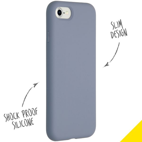 Accezz Coque Liquid Silicone Apple iPhone SE (2022 / 2020) / 8 / 7 - Lavender Gray
