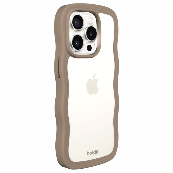 Holdit Coque Wavy Apple iPhone 14 Pro - Mocha Brown / Transparent