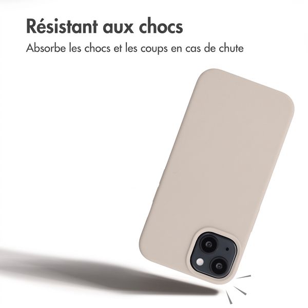 Accezz Coque Liquid Silicone avec MagSafe Apple iPhone 14 / 13 - Stone
