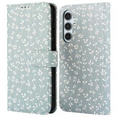 imoshion Étui de télephone portefeuille Design Samsung Galaxy A35 - Smoke Green Flowers
