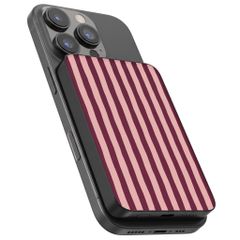 Selencia Powerbank Vivid 5 000 mAh - MagSafe et Qi - Black / Bonbon Stripe Raspberry