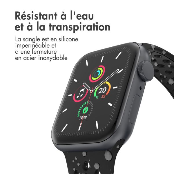imoshion Bracelet Sport⁺ en silicone Apple Watch | 44/45/46/49 mm - Taille M/L - Noir