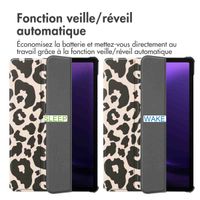 imoshion Coque tablette Design Trifold Samsung Galaxy Tab S9 11.0 pouces / S10 Lite / S10 FE / S9 FE 10.9 pouces - Leopard