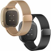 imoshion Bracelet milanais montre multipack Fitbit Versa 4 / 3 / Sense (2) - Noir & Rose
