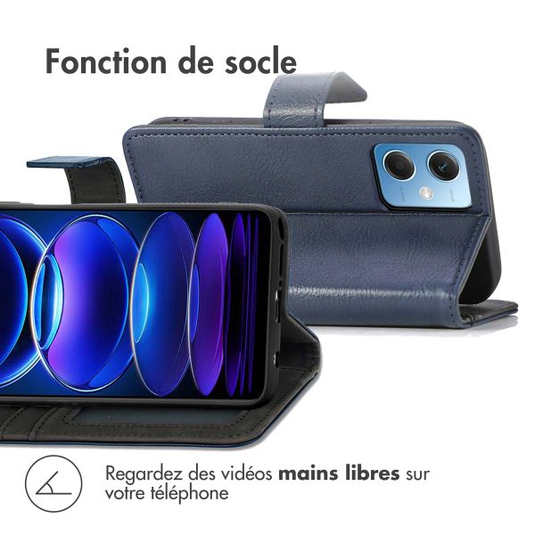 imoshion Étui de télephone portefeuille de luxe Xiaomi Redmi Note 12 - Bleu foncé