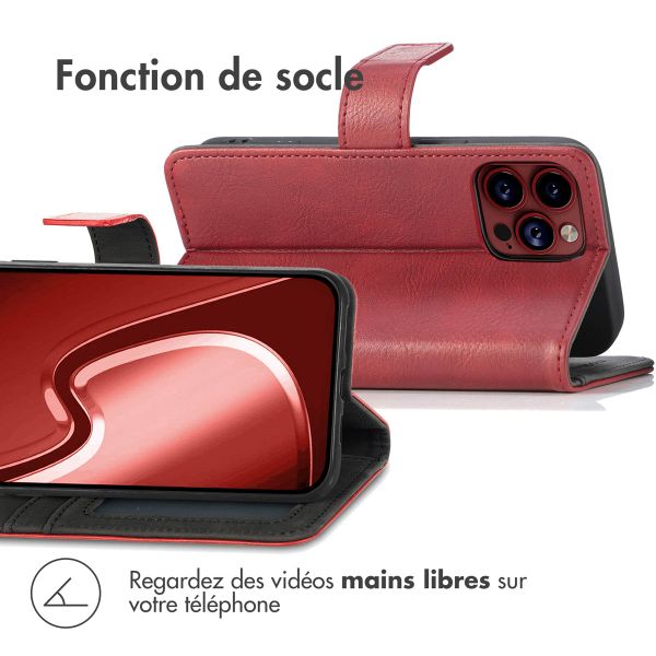 imoshion Étui de télephone portefeuille de luxe Apple iPhone 15 Pro - Rouge