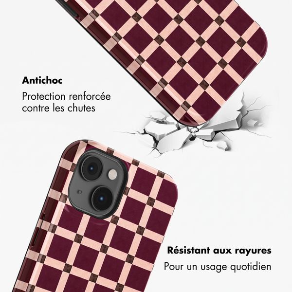 Selencia Coque arrière Vivid Apple iPhone 14 - Check This Burgundy