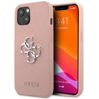 Guess Coque 4G Metal Logo Saffiano Apple iPhone 13 - Rose
