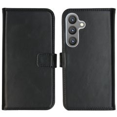 Selencia Étui portefeuille en cuir véritable Samsung Galaxy S24 - Noir