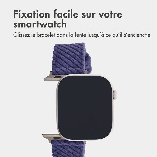 imoshion Bracelet en velours côtelé Apple Watch | 38/40/41/42 mm - Bleu foncé