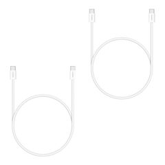 imoshion Câble Tressé USB-C vers USB-C 60 W - Lot de 2 - 1 mètre - Blanc