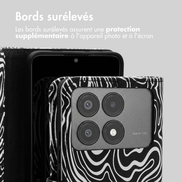 imoshion Étui de télephone portefeuille Design Xiaomi Poco X6 Pro - Black And White