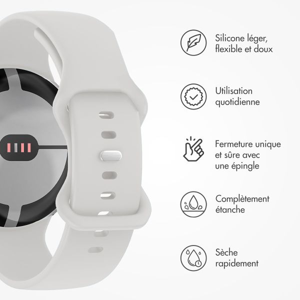 imoshion Bracelet en silicone⁺ Google Pixel Watch 3 / 4 (45 mm) - Taille S - Blanc