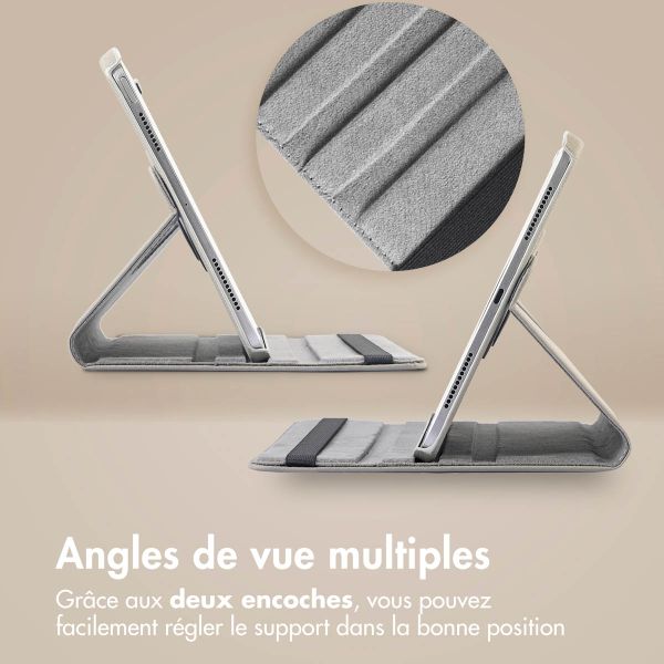 imoshion Coque tablette rotatif à 360° Apple iPad 11 (2025) 11 pouces A16 / iPad 10 (2022) 10.9 pouces - Gris
