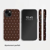 Selencia Coque arrière Vivid avec MagSafe Apple iPhone 14 - Happy Dots Chocolate
