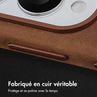 Accezz Coque MagSafe en cuir vintage Samsung Galaxy S25 Edge - Tabacco Cognac