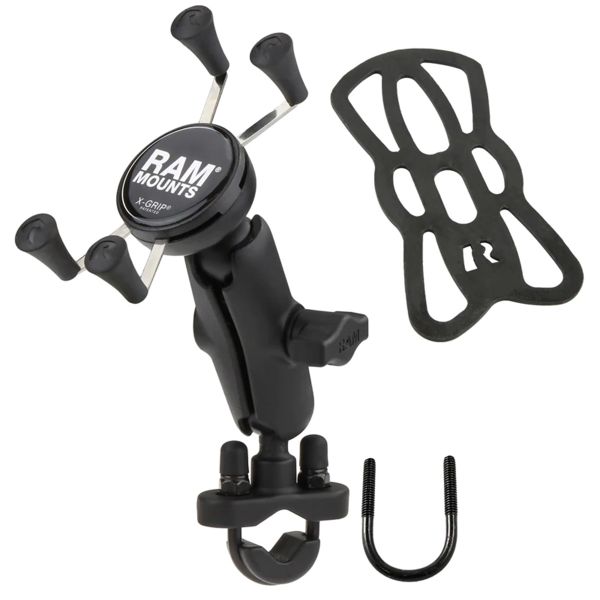 RAM Mounts Support de téléphone X-Grip® U-Bolt pour vélo / scooter / moto - Universel - Petit - Noir