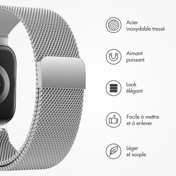 imoshion Bracelet magnétique milanais Xiaomi Smart Band 9 Pro / 8 Pro / Redmi Watch 6 / 5 / 4 - Argent