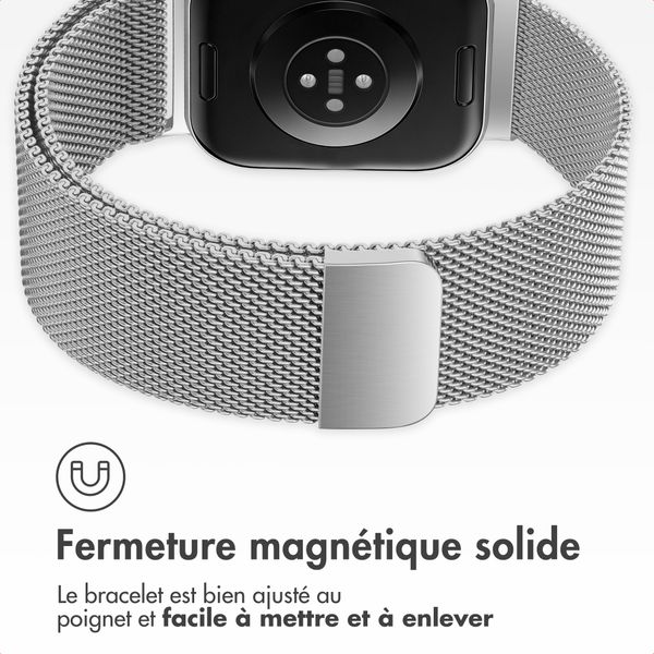 imoshion Bracelet magnétique milanais Xiaomi Smart Band 9 Pro / 8 Pro / Redmi Watch 6 / 5 / 4 - Argent