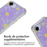 imoshion Coque Design avec cordon Apple iPhone 17e / 16e - Tropical Violet Flowers Connect
