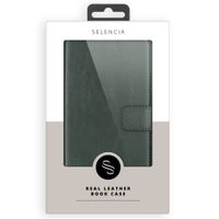 Selencia Étui portefeuille en cuir véritable Samsung Galaxy A42 - Vert