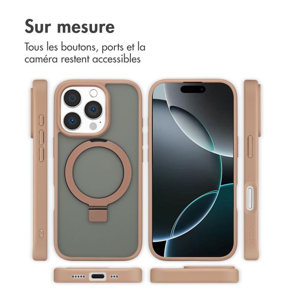 Accezz Coque Ring Stand avec MagSafe Apple iPhone 16 Pro - Marron