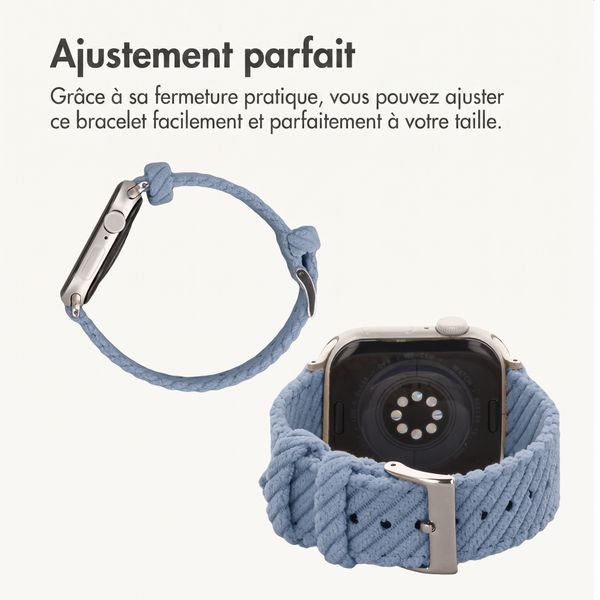 imoshion Bracelet en velours côtelé Apple Watch | 38/40/41/42 mm - Bleu clair