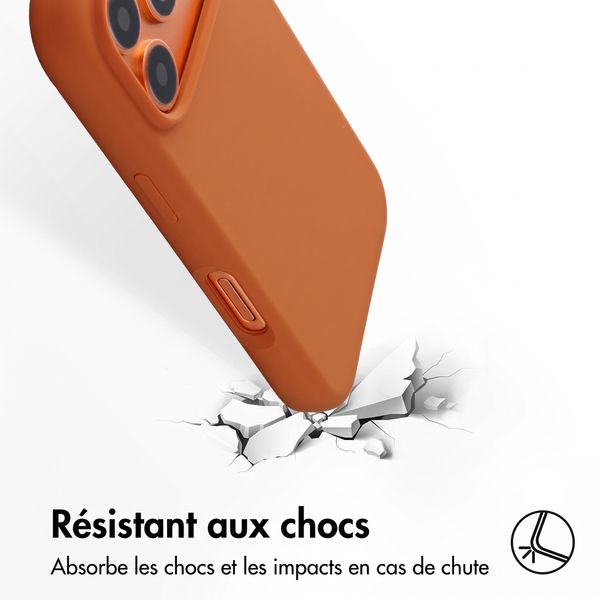 Accezz Coque Liquid Silicone avec MagSafe Apple iPhone 18 Pro / 17 Pro - Orange
