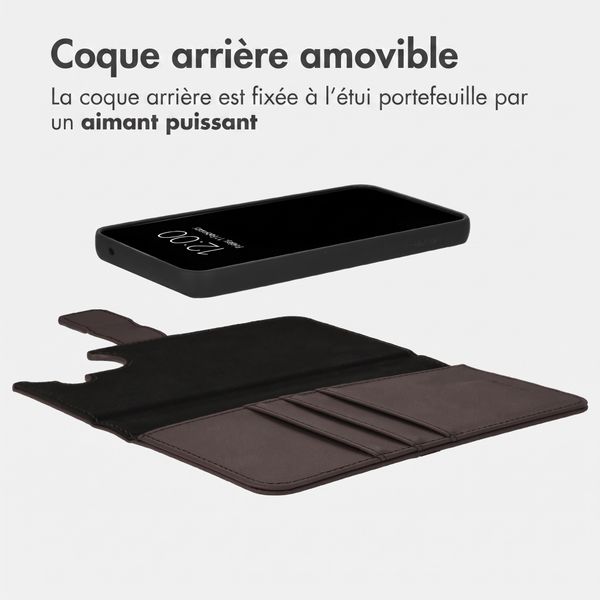 imoshion Étui portefeuille luxe 2-en-1 amovible Samsung Galaxy A55 - Marron