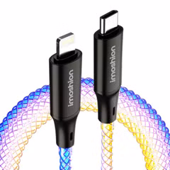 imoshion Câble de charge rapide lumineux RGB - USB-C vers Lightning - 1 mètre